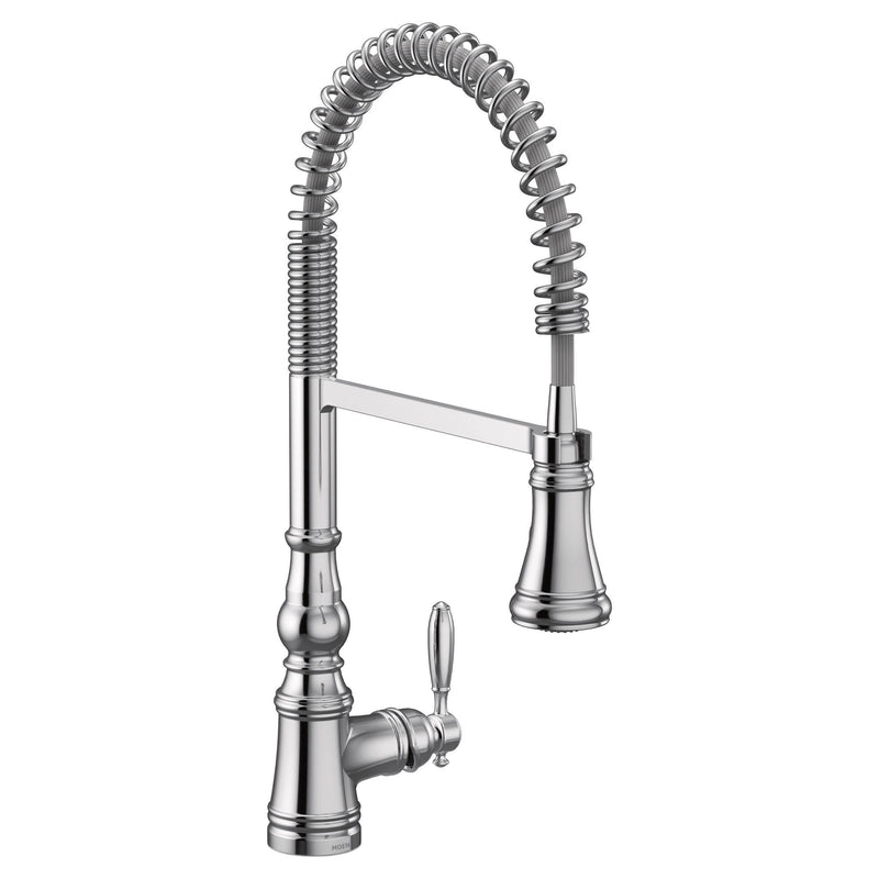 Moen Weymouth Single Handle Pull Down Sprayer Kitchen Faucet with Power Clean, Chrome M0