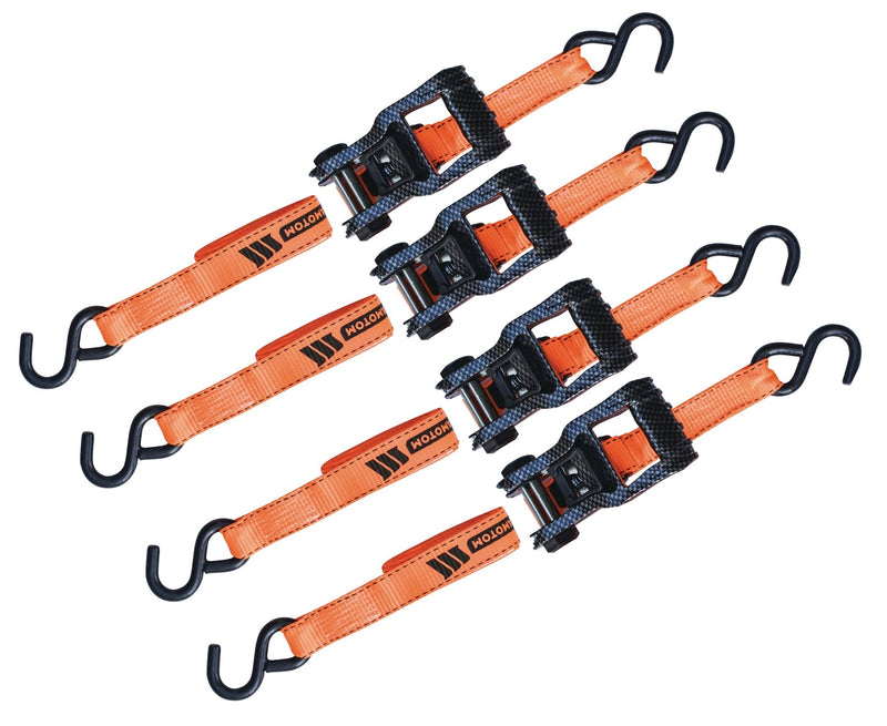 MotoMaster 3,000-lb Heavy Duty Ratchet Tie Down Strap, 1.25-in x 14-ft, 4-pk M5