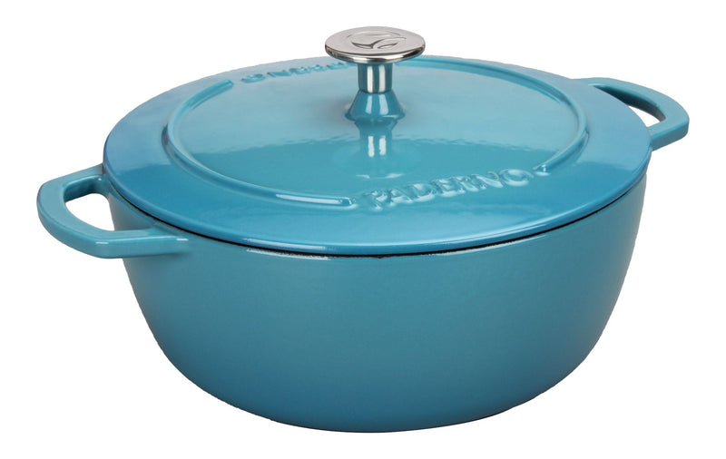 PADERNO Cast Iron Dutch Oven, Atlantic Blue, 4.7-L E2