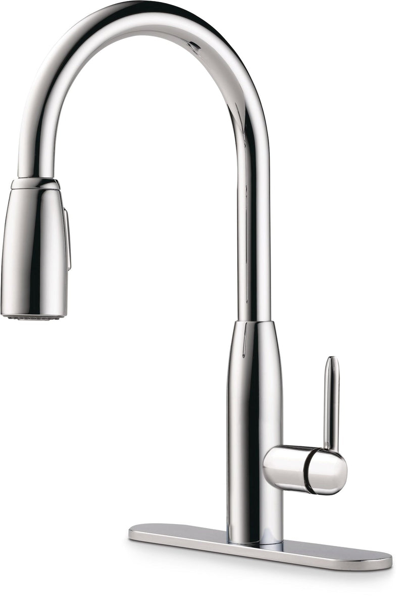 Peerless Tunbridge Single Handle High Arc Pull Down Kitchen Faucet, Chrome W6