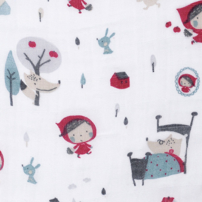 Perlimpinpin Cotton Muslin Baby Swaddle Blanket, Riding Hood F8