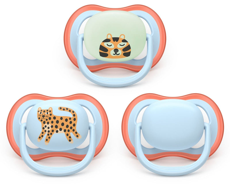 Philips Avent Ultra Air Pacifier 6-18 Months All Day, Leopard, 3-pk A7