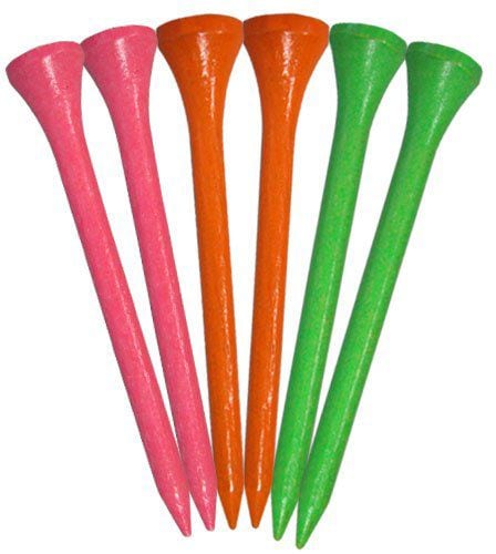 Pride Biodegradable Hardwood Golf Tee, 2-3/4-in, 50-pk, Citrus Assorted Colours Z2