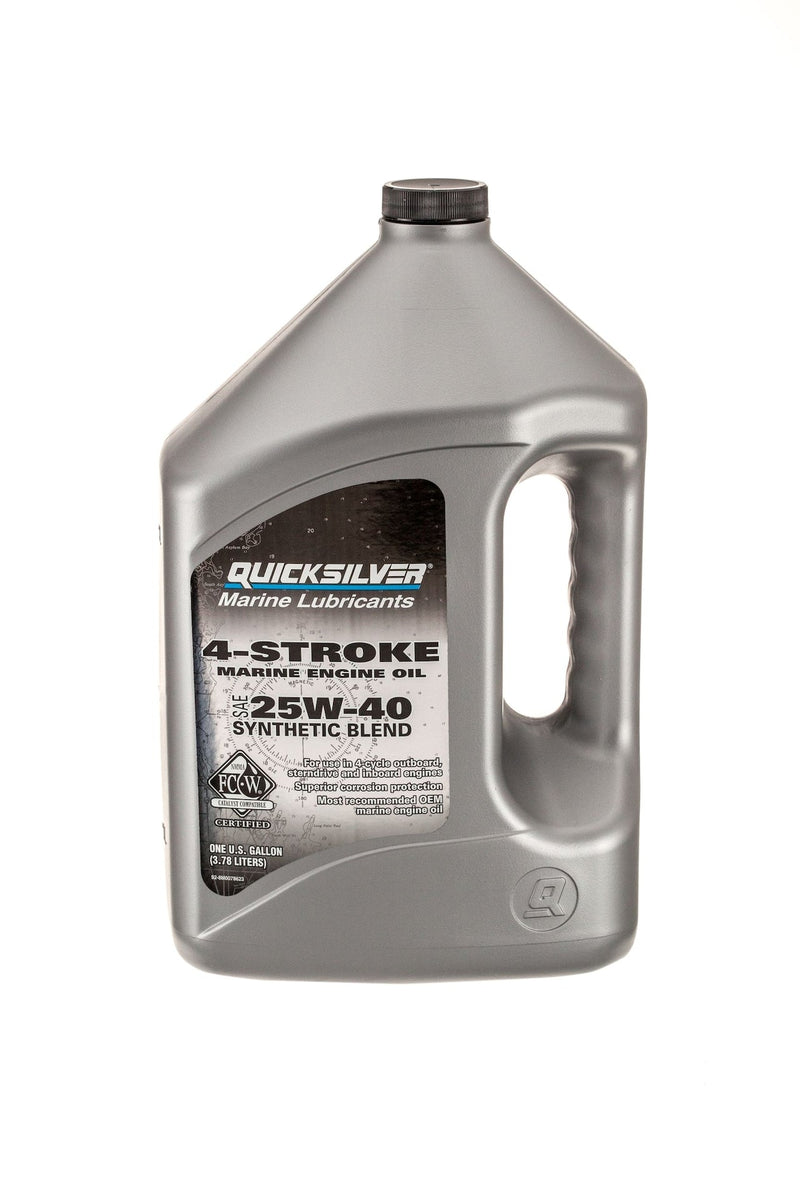 Quicksilver 4-Stroke Synthetic Blend Marine Engine Oil 25W40, 4-L T8