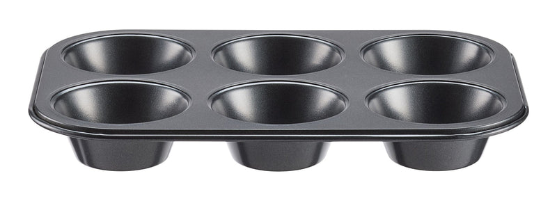 Simplicite Dark Grey Non-Stick Carbon Steel Muffin Pan, 6-Cup W8