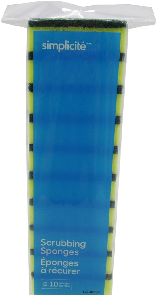 Simplicite Heavy-Duty Scrub Sponge & Pad, 10-pk C2