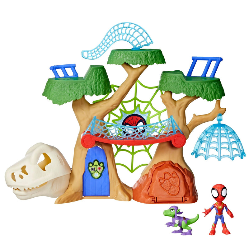 Spider-Man Spidey & His Amazing Friends Dino-Webs Treehouse Playset with Spider-Man Toys, Ages 3+ C0