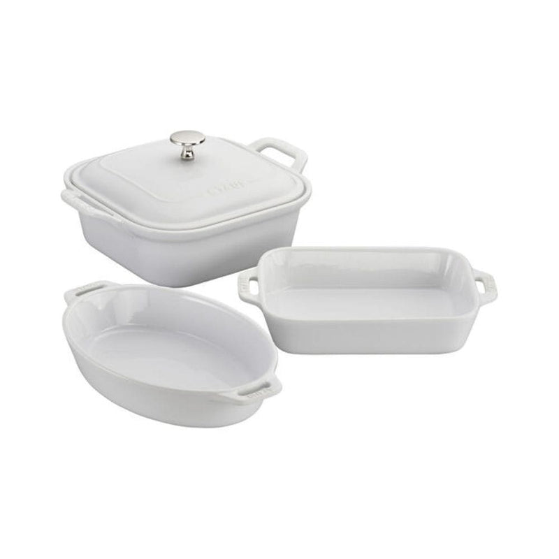 Staub White Non-Stick Ceramic Mixed Baking Set, 4-pc X5