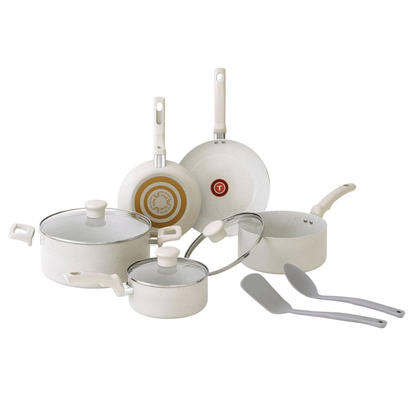T-fal Beige 10-Piece Non-Stick Set, Beige Y9
