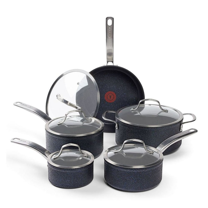 T-fal StoneShield 10-pc Cookware Set with DefenseShield Technology, 6-Multilayer Construction, Induction Safe K2