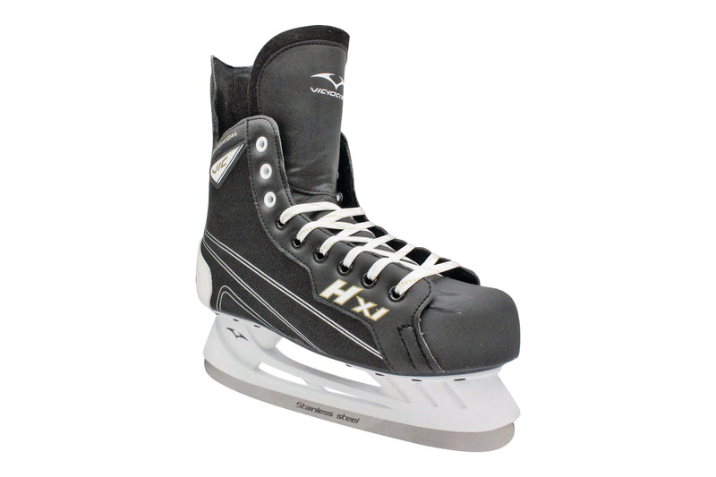 VIC HX Hockey Skates, Senior, Assorted Sizes, Black, Black/Yellow R2