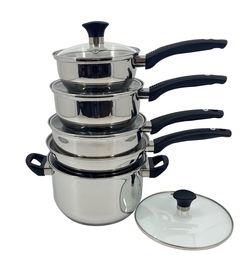 Vida by PADERNO Everyday Series Premium Stainless Steel Cookware Set, Dishwasher & Oven-Safe, 10-pc M2
