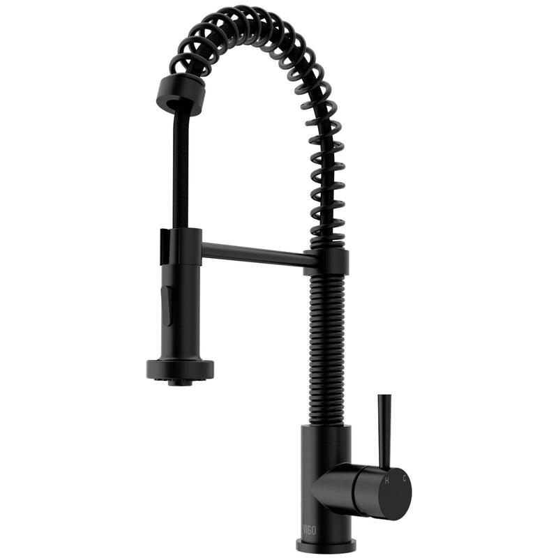 VIGO Edison Pull-Down Spray Kitchen Faucet, Matte Black P3