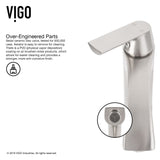 VIGO Glass Grey Onyx Bathroom Sink/Basin Set with Linus Faucet and Rectangular Vessel