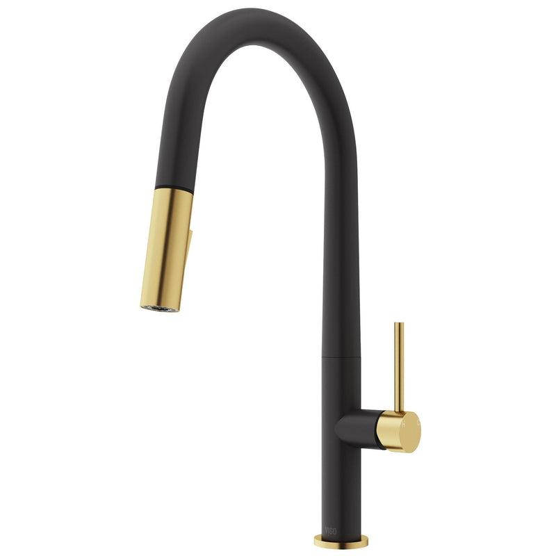 VIGO Greenwich 18-in Single-Handle Gold/Black Kitchen Faucet B3