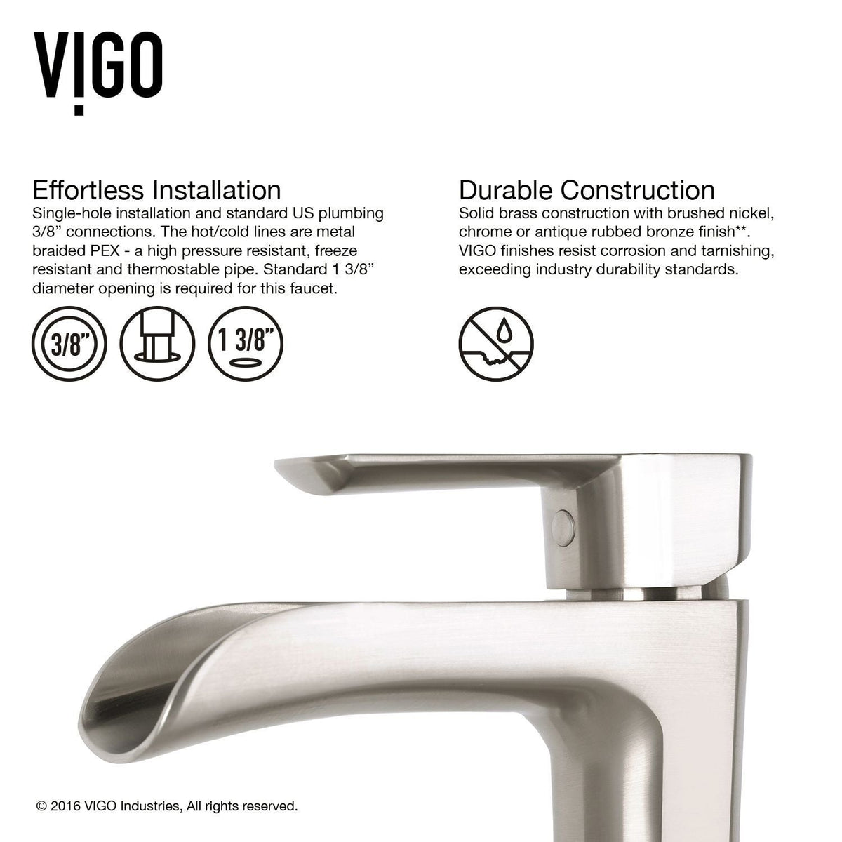 VIGO Hyacinth MatteStone White Bathroom Sink/Basin Set with Niko Faucet and Square Composite Vessel