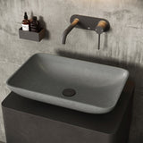 VIGO Lorca Gothic ConcretoStone 22x15-in Deep Grey Bathroom Sink/Basin with Rectangular Vessel