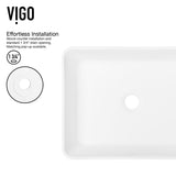 VIGO Marigold MatteStone Matte White Bathroom Sink/Basin Set with Sterling Faucet and Rectangular Composite Vessel