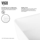VIGO Marigold MatteStone White Bathroom Sink/Basin Set with Niko Faucet and Rectangular Composite Vessel