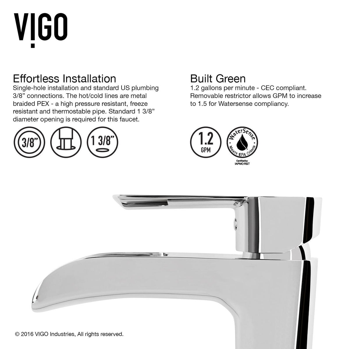 VIGO Marigold MatteStone White Bathroom Sink/Basin Set with Niko Faucet and Rectangular Composite Vessel