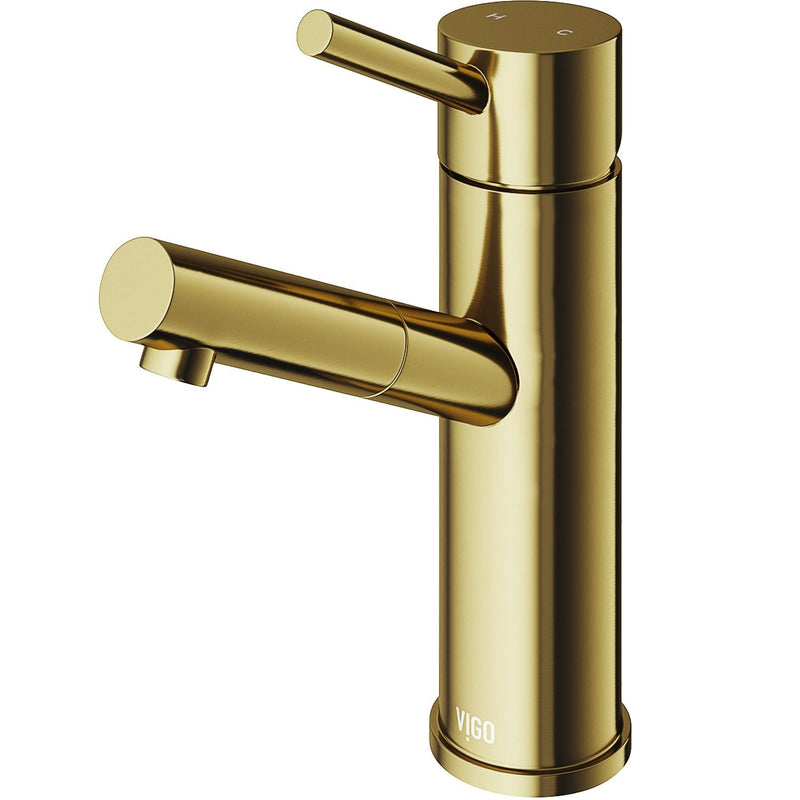 VIGO Noma Single Handle Single Hole Bathroom Sink Faucet, WaterSense Certified, Matte Gold U1