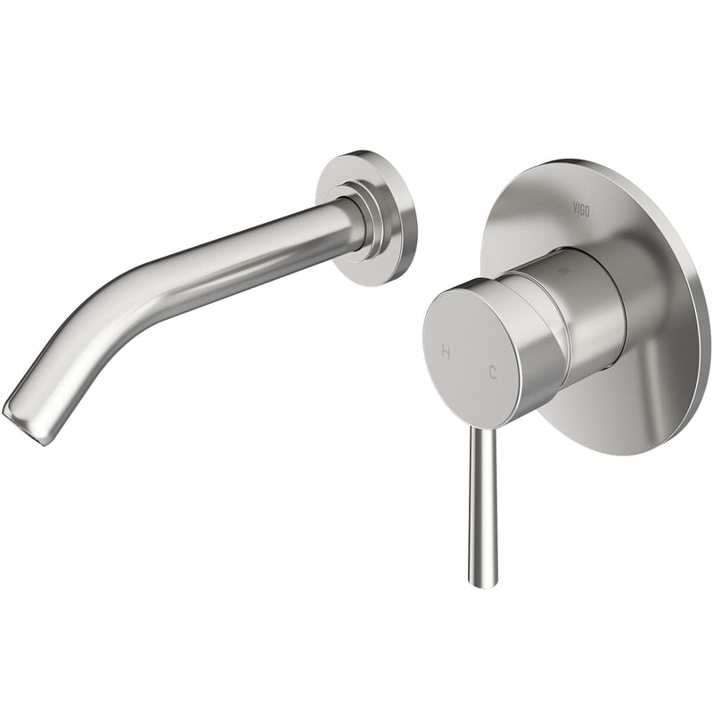 VIGO Olus Wall Mount Bathroom Faucet, WaterSense Certified, Brushed Nickel J1