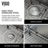 VIGO Oxford 1-Bowl Stainless Steel Apron Front Farmhouse Kitchen Sink with Accessories, 33-in