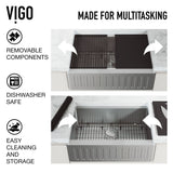 VIGO Oxford 1-Bowl Stainless Steel Apron Front Farmhouse Kitchen Sink with Accessories, 33-in