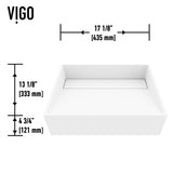 VIGO Starr Glass MatteStone White Bathroom Sink/Basin Set with Gotham Faucet and Rectangular Composite Vessel