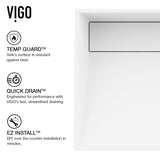 VIGO Starr Glass MatteStone White Bathroom Sink/Basin Set with Gotham Faucet and Rectangular Composite Vessel