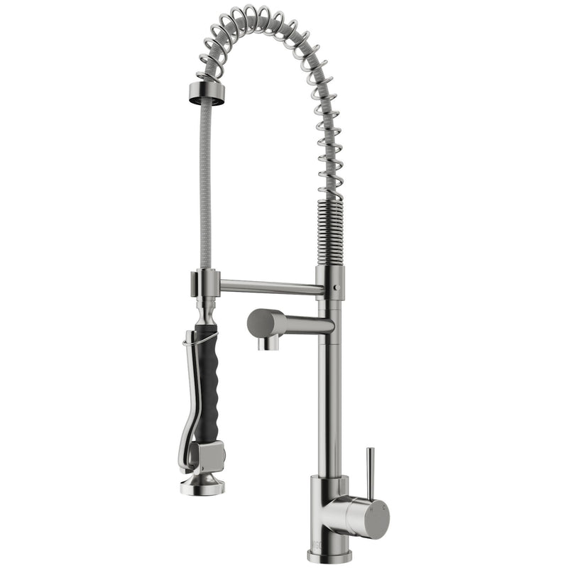 VIGO Zurich Single Handle Pull Down Spray Kitchen Faucet, Stainless Steel G7