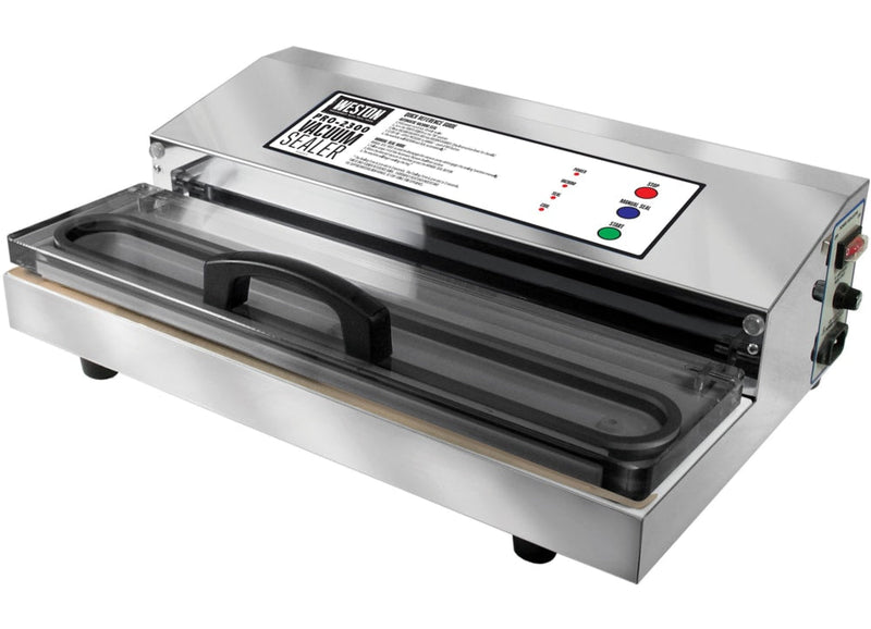 Weston Pro-2300 Stainless Steel Commercial Grade Double Piston Pump Vacuum Sealer, Silver W8